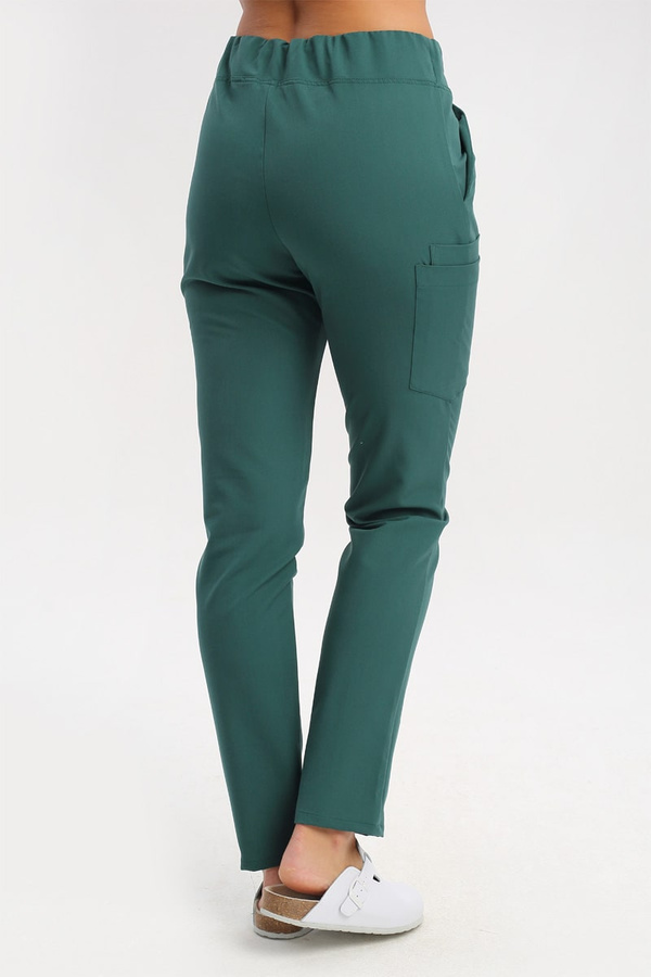Women's Scrub Pants SE 96, bottle green, Elegant Stretch