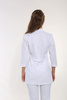 White women's medical lab coat FA 44, 3/4 sleeve, Premium Stretch