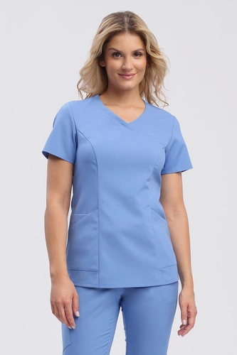 Dopasowana bluza medyczna damska classic blue BL 62 scrubs Elegant Stretch, Elegant Stretch