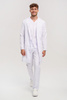 White men's medical lab coat FA 46, long sleeve, Premium