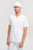 Surgical cap with terry cloth band, white