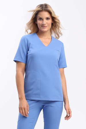 Luźna bluza medyczna damska classic blue BL 61 scrubs Elegant Stretch