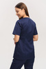 Women's medical jacket with neckline ZA 08, navy blue, 3/4 sleeve, Premium
