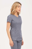 Bluza medyczna damska szara BL 50, krótki rękaw, Comfort Stretch