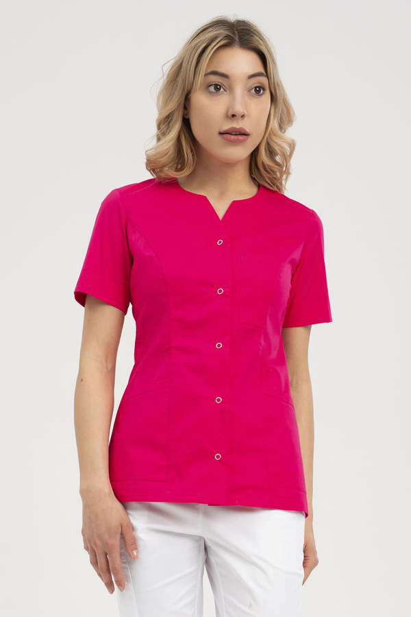 Women's medical jacket ZA 08, hot pink, 3/4 sleeve, Comfort Stretch
