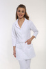 Ash-gray women's medical lab coat FA 43, 3/4 sleeve, Premium