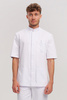 Men's medical jacket MA 29, white, short sleeve, Premium
