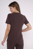 Women's medical jacket with side fastening ZA 09, chocolate, short sleeve, Elegant Stretch