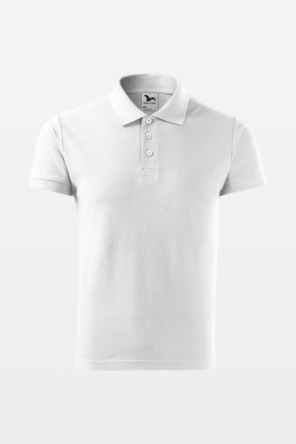 Koszulka polo męska biała Malfini COTTON HEAVY 215
