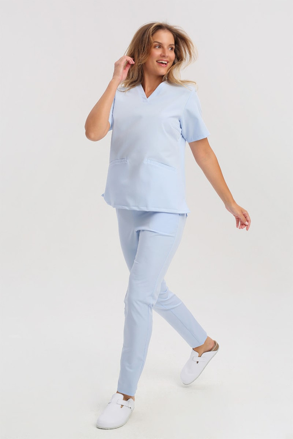 Women's Scrub Pants SE 96, baby blue, Elegant Stretch