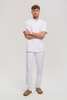 Men's medical blouse BL 58, white, short sleeve, Premium