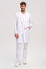 White men's medical lab coat FA 46, long sleeve, Premium