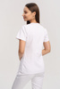 Fitted women's medical blouse BL 62, white, scrubs Premium Stretch Cotton