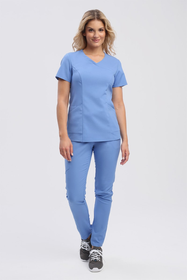 Dopasowana bluza medyczna damska classic blue BL 62 scrubs Elegant Stretch, Elegant Stretch