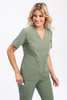 Women's Scrub Top olive green BL 61, Elegant Stretch