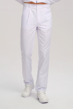 Men's medical trousers SE 74, white, Premium