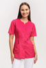 Women's medical jacket with neckline ZA 08, fuchsia, long sleeve, Premium