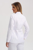 Women's medical jacket with stand-up collar ZA 19, white, long sleeve, Premium