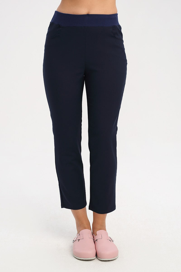Spodnie medyczne damskie granatowe SE 72.2, Premium Stretch Cotton