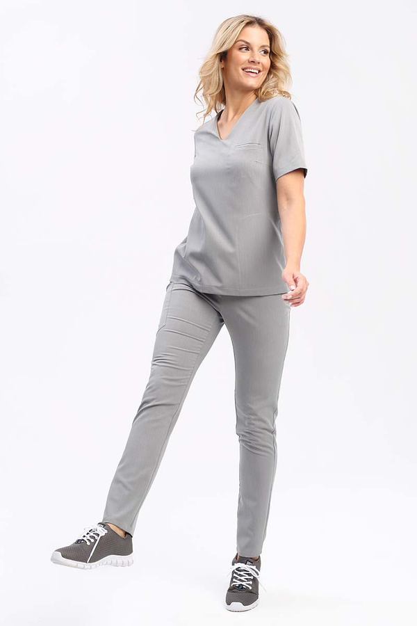 Luźna bluza medyczna damska szara BL 61 scrubs Elegant Stretch