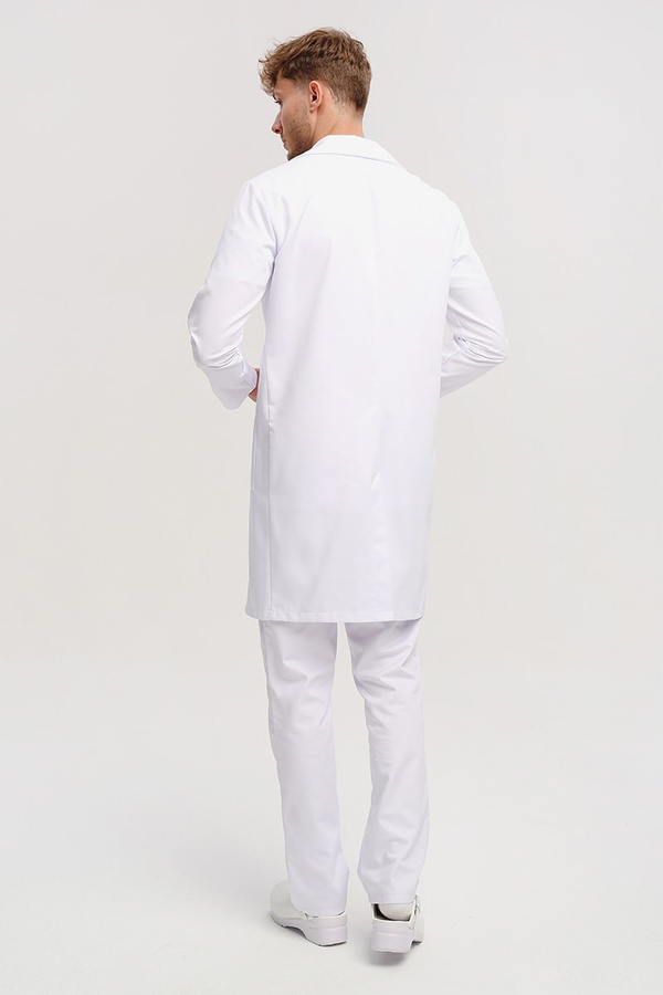 White men's medical lab coat FA 46, long sleeve, Premium