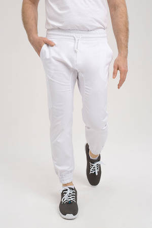 Men's medical trousers SE 91, white, Premium Stretch
