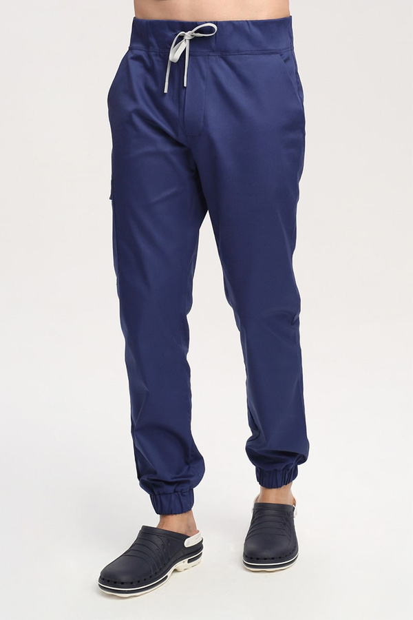 Men's medical joggers trousers SE 95, light navy blue, Comfort Stretch