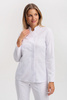 Women's medical jacket with stand-up collar ZA 19, white, long sleeve, Premium