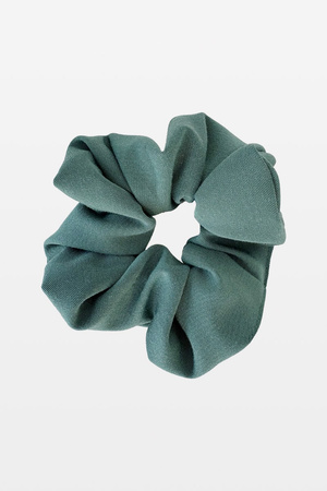 Gumka do włosów scrunchie, butelkowa zieleń