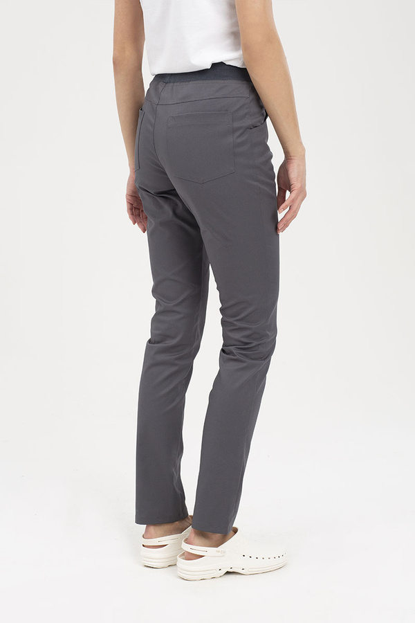 Spodnie medyczne damskie grafitowe SE 71, Premium Stretch