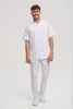 Men's medical blouse BL 58, white, short sleeve, Premium