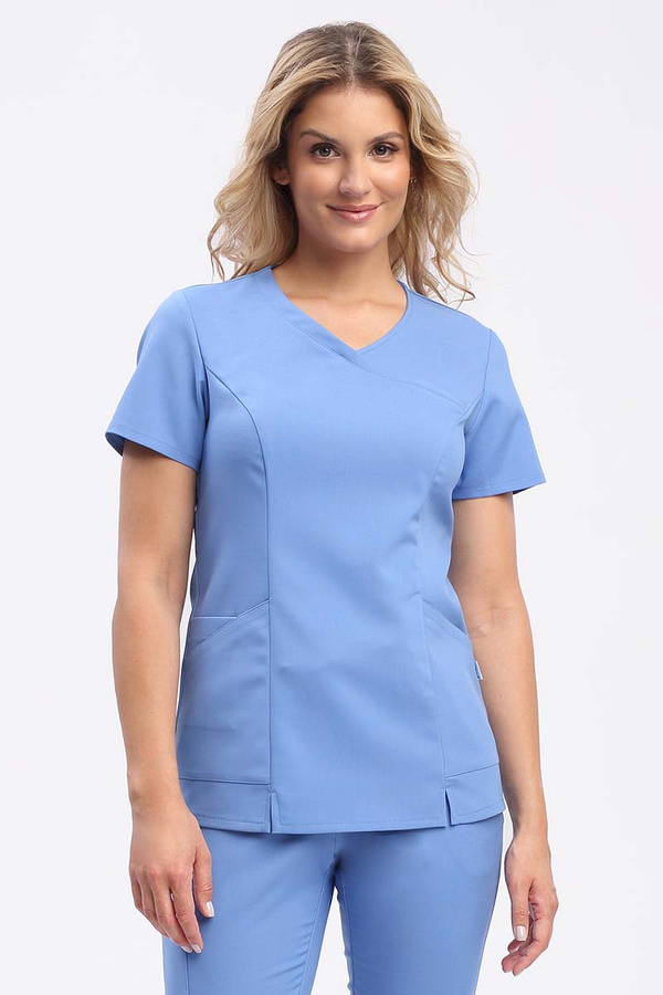 Dopasowana bluza medyczna damska classic blue BL 62 scrubs Elegant Stretch, Elegant Stretch