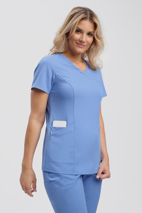 Dopasowana bluza medyczna damska classic blue BL 62 scrubs Elegant Stretch, Elegant Stretch
