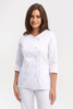 Women's medical jacket with side zip ZA 09, white, 3/4 sleeve, Premium