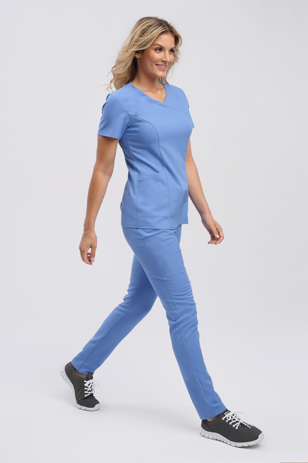 Dopasowana bluza medyczna damska classic blue BL 62 scrubs Elegant Stretch, Elegant Stretch