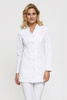 Fartuch medyczny damski biały FA 44, długi rękaw, Premium Stretch Cotton