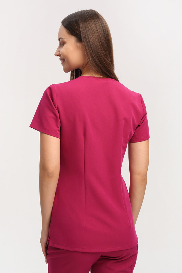 Women's Scrub Top BL 62, ruby, Elegant Stretch