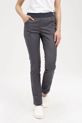 Spodnie medyczne damskie grafitowe SE 71, Premium Stretch