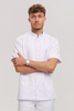 Men's medical blouse BL 58, white, short sleeve, Premium