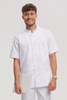 Men's medical blouse BL 58, white, short sleeve, Premium