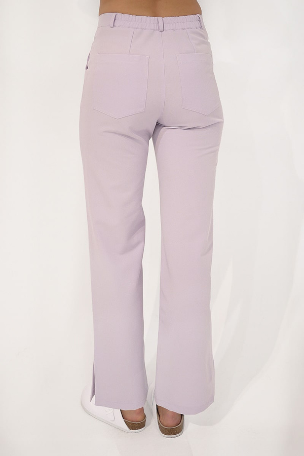 Women's medical trousers with wide legs SE 76, lavender, Elegant Stretch