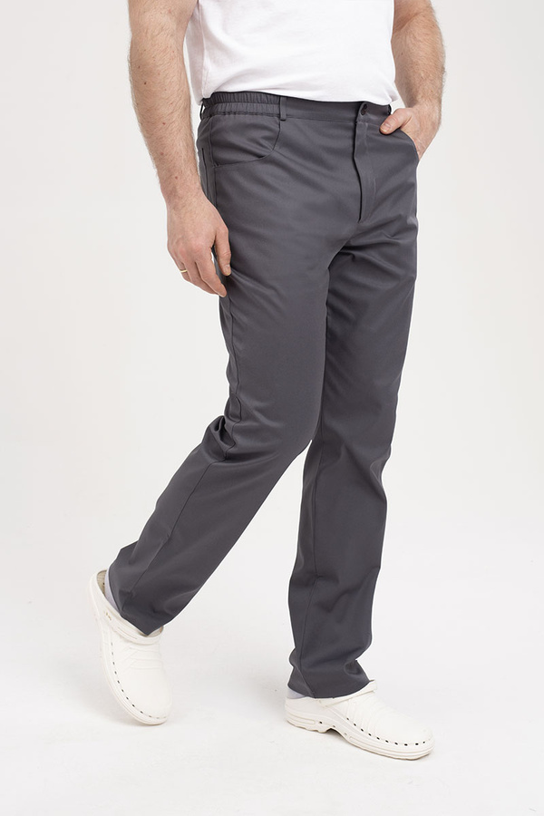 Men's medical trousers SE 80, graphite, Premium Stretch