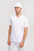 Men's Scrub Top white BL 59, short sleeve, Comfort Stretch