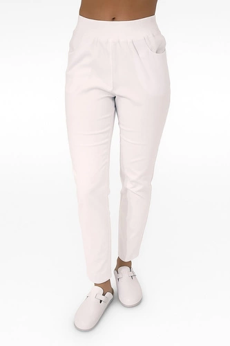 Women's medical pants SE 71.2, white, Premium Stretch Cotton