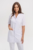 White women's medical lab coat FA 41.0, short sleeve, Premium
