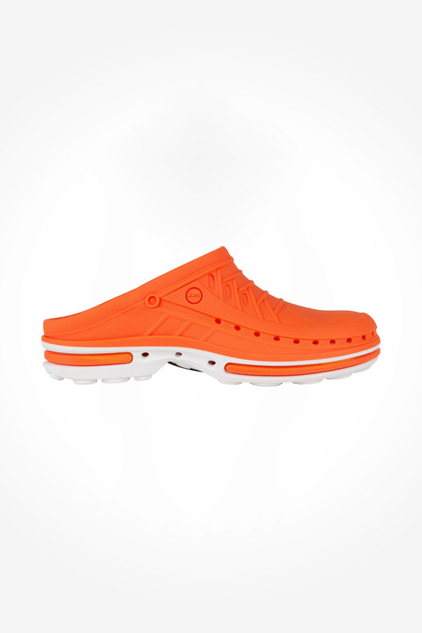 Obuwie operacyjne Wock Clog 05, buty medyczne unisex w kolorze pomarańczowym i białym