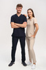 Women's Scrub Pants SE 96, beige, Elegant Stretch