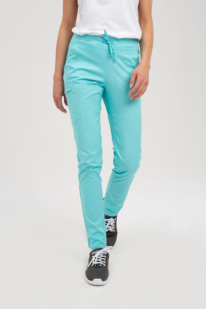 Spodnie medyczne damskie turkus jasny SE 92, Comfort Stretch