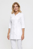 Women's medical lab coat FA 08, navy blue, 3/4 sleeve, Premium