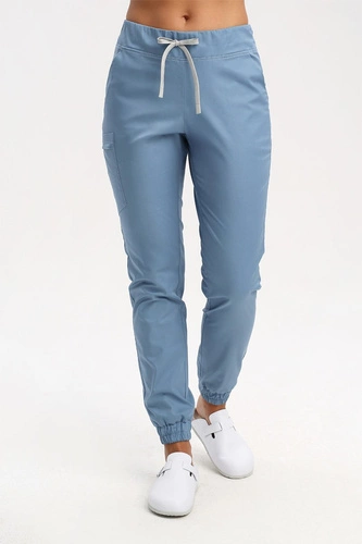 Spodnie medyczne damskie joggery denim SE 92, Comfort Stretch